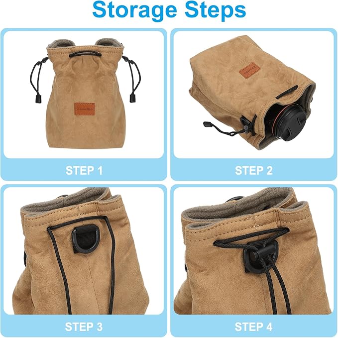 Patikil XL Size Drawstring Lens Case Flannel Camera Handbag - Image 5