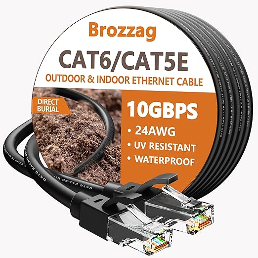 Ethernet Cable 30ft For Cat6/Cat5E, 10Gbps Compatible by Brozzag