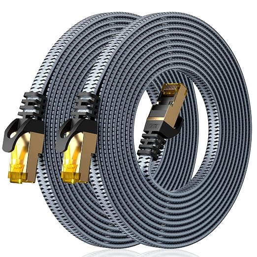 ARISKEEN Cat 8 Ethernet Cable 1 FT 2 Pack, 40Gbps 2000Mhz High Speed Cat8 by ARISKEEN