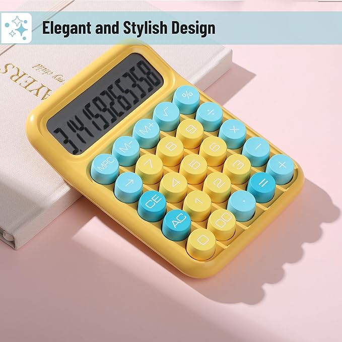 Mr. Pen- Mechanical Switch Calculator, 12 Digit Large LCD Display, Colorful - Image 4