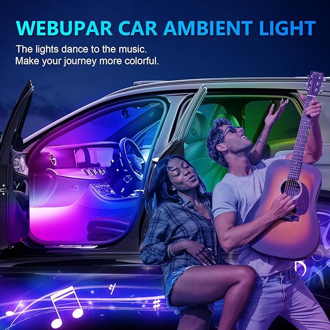 RGBW Acrylic Car Interior Led Kit, Car Accessories 22 in 1 Car Ambient Lighting - Image 6