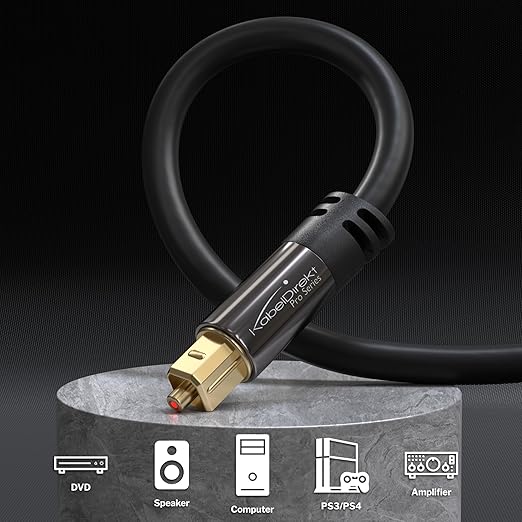TOSLINK – Optical Audio Cable – 20ft – Designed in Germany – Fiber Optic Cable - Image 2