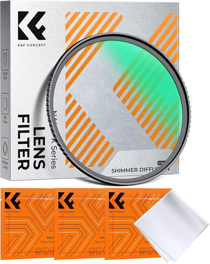 K&F CONCEPT 82mm Shimmer Diffusion 1 Filter Optical Glass 18 Multi-Coated by KFCONCEPT