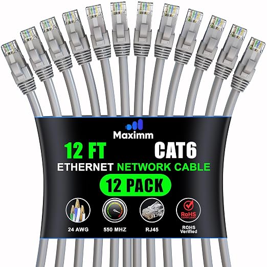 Maximm Cat 6 Ethernet Cable - 12 ft by MaximmCable