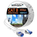 Sokqovt Cat 8 Ethernet Cable Slim 100ft Outdoor&Indoor, Pure Copper Cat8 by Unknown