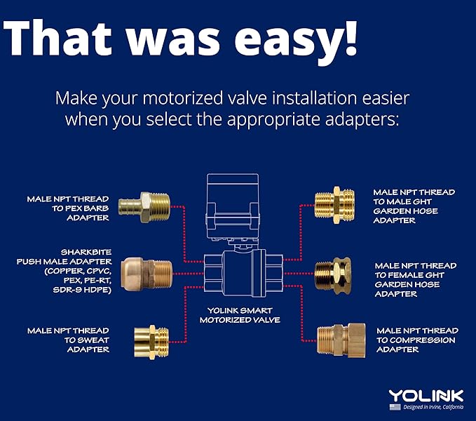 YoLink X3 Valve Controller Kit, 1/2" Brass Motorized Ball Valve, LoRa Long Range - Image 5