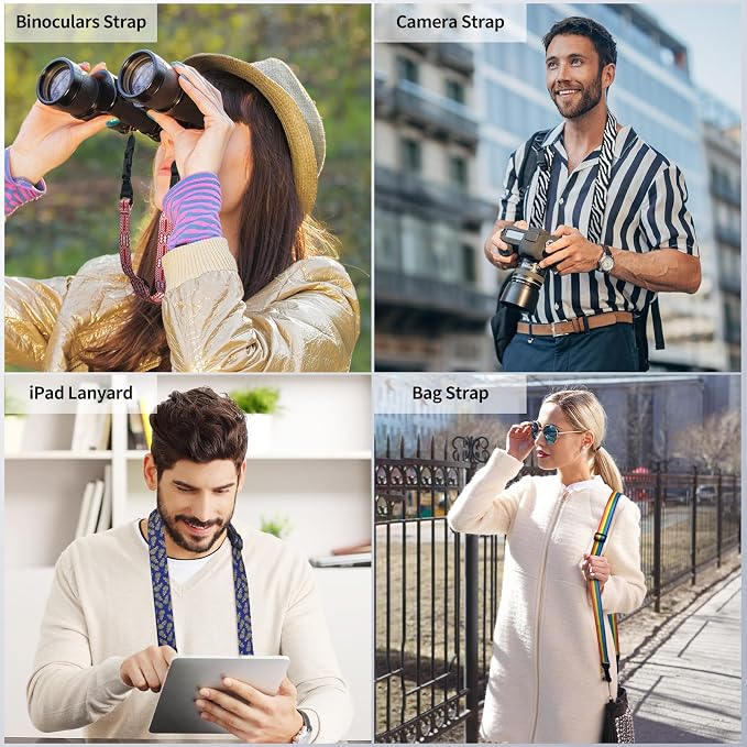 FIEIL Rainbow Stripe Shoulder Strap, Adjustable Camera Strap - Image 2