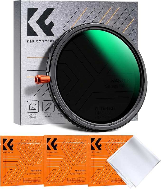 K&F CONCEPT 40.5mm Black Diffusion Mist Effect 1/4 & Variable ND2-32 & Circular by KFCONCEPT