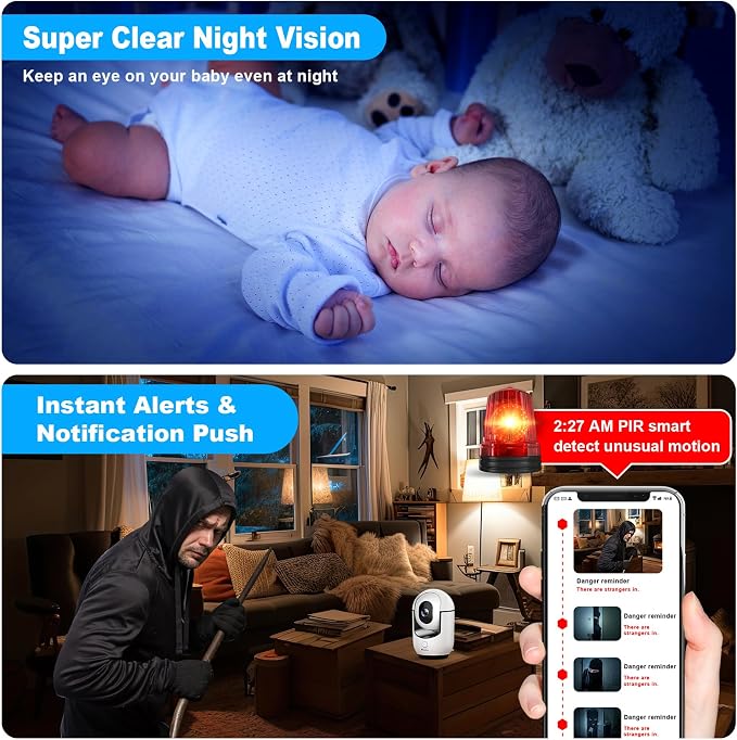 Cloarks 2K Pan/Tilt Security Camera, WiFi Indoor Cameras - Image 5