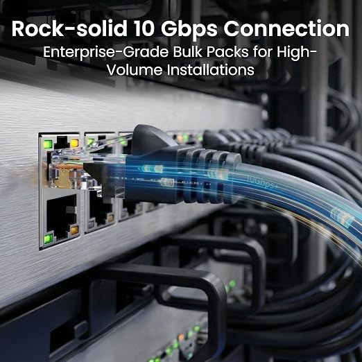 GEARit Cat 6 Ethernet Patch Cables 7 ft Black, CAT6 High Speed 24AWG 10Gbps - Image 2