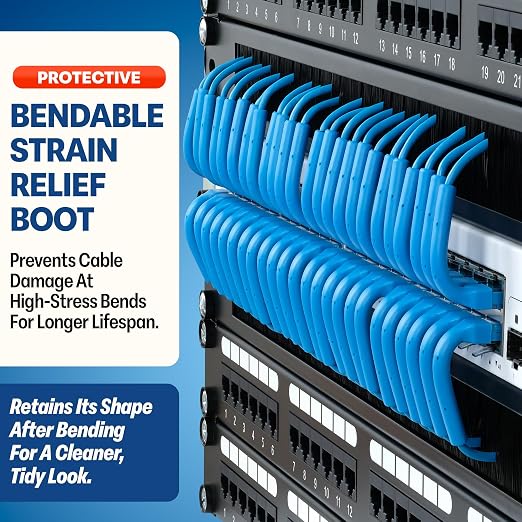 Everest Ultra Slim Cat6a Ethernet Patch Cables 10ft Blue - Image 3