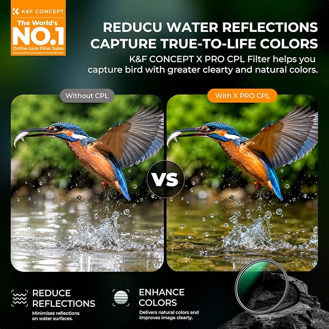 K&F CONCEPT 77mm Circular Polarizers Filter Super Slim - Image 2