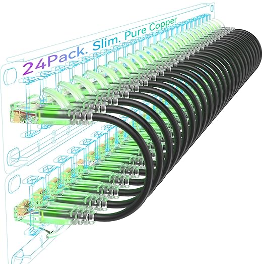 Sokqovt Cat6a Patch Cables Slim 10ft, Flexible Cat6 Ethernet Patch Cable 10G by Unknown
