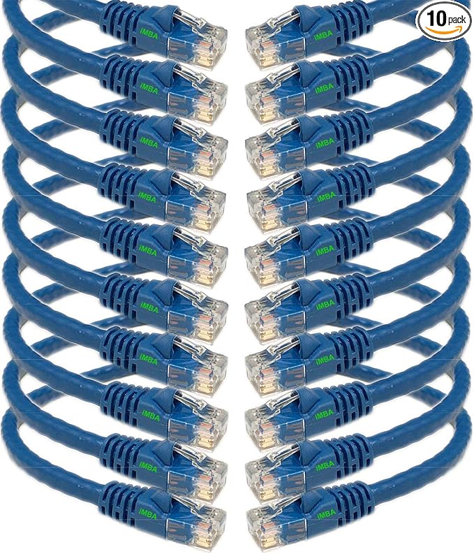 iMBAPrice 1' Cat5e Network Ethernet Patch Cable, 10 Pack by iMBAPrice