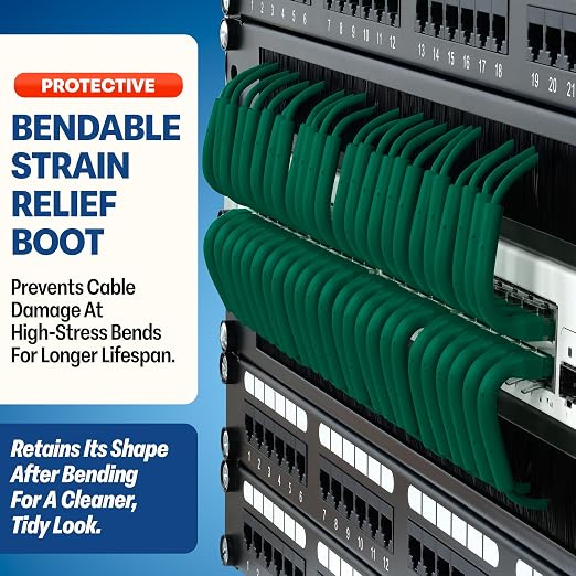 Everest Ultra Slim Cat6a Ethernet Patch Cables 7ft Green - Image 3