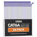 Everest Ultra Slim Cat6a Ethernet Patch Cables 1ft Purple by EverestMediaSolutions