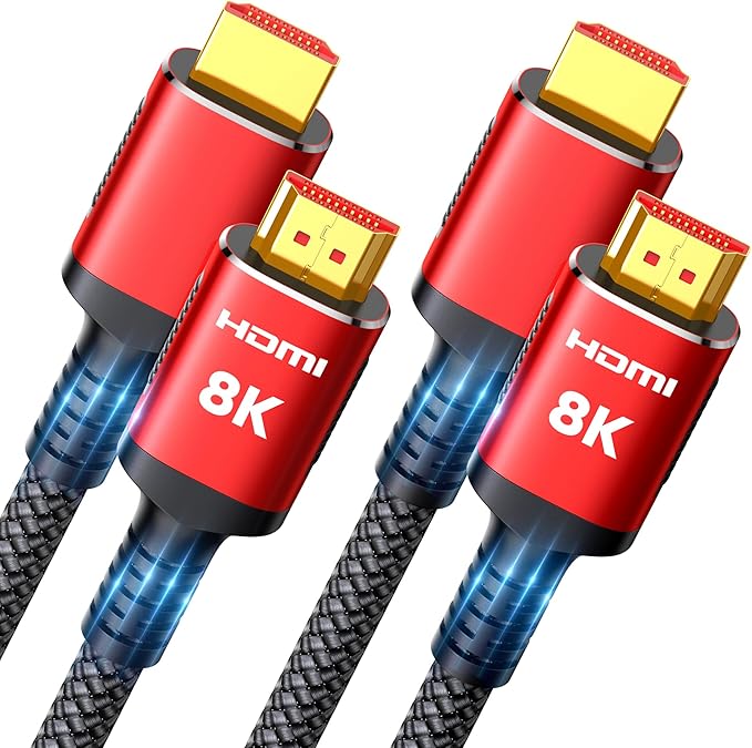 Snowkids 8K HDMI Cable 2.1 Long 15FT 2-Pack, Ultra 48Gbps High Speed 8K@60Hz by Snowkids