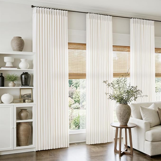 Natural Cream Linen Pinch Pleated 92 Inch Curtains - Image 8