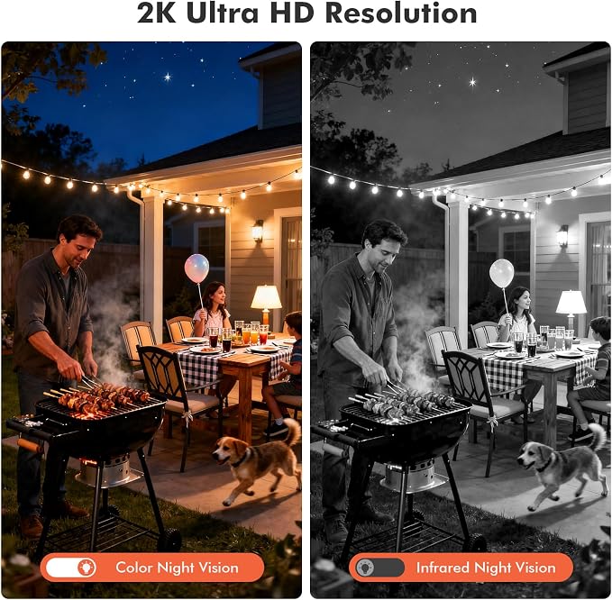 Dzees Outdoor Camera Wireless, 2K Battery Powered WiFi Surveillance Camera - Image 3