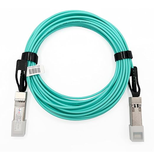 Elfcam® - 50m/164.04ft Fiber Optic Cable OM3 SFP+ to SFP+ AOC 10Gbps, Compatible by Fibersolutionspecialist