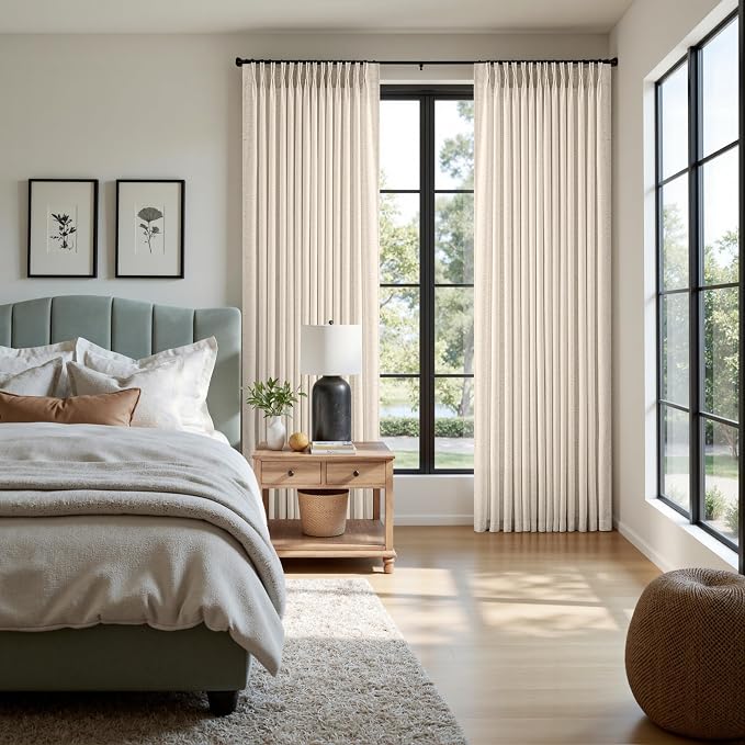 Memory Trained Pinch Pleated Curtains 90 Inches Long, Viral Linen Pinch Pleat - Image 4