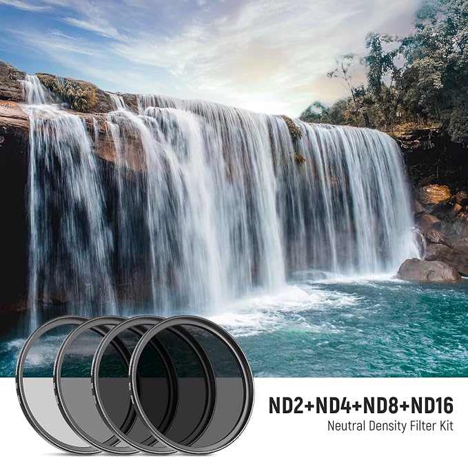 NEEWER 52mm ND Lens Filter Kit: ND2 ND4 ND8 ND16, Lens Cleaning Pen, Filter - Image 2