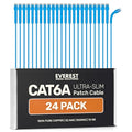 Everest Ultra Slim Cat6a Ethernet Patch Cables 6ft Blue by EverestMediaSolutions