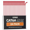 Everest Ultra Slim Cat6a Ethernet Patch Cables 0.5ft Red by EverestMediaSolutions