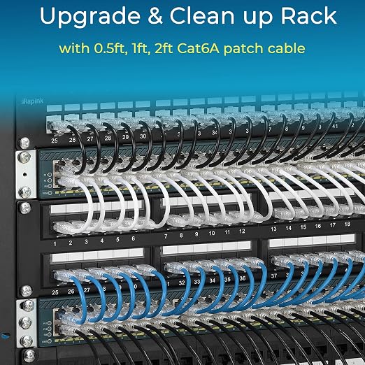 Rapink Patch Cables Cat6/ Cat6a 2ft Slim, Cat6a Ethernet Patch Cable 10G Support - Image 7
