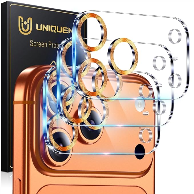 UniqueMe 3 Pack Compatible for iPhone 17 Pro Max Camera Lens Protector by UniqueMe