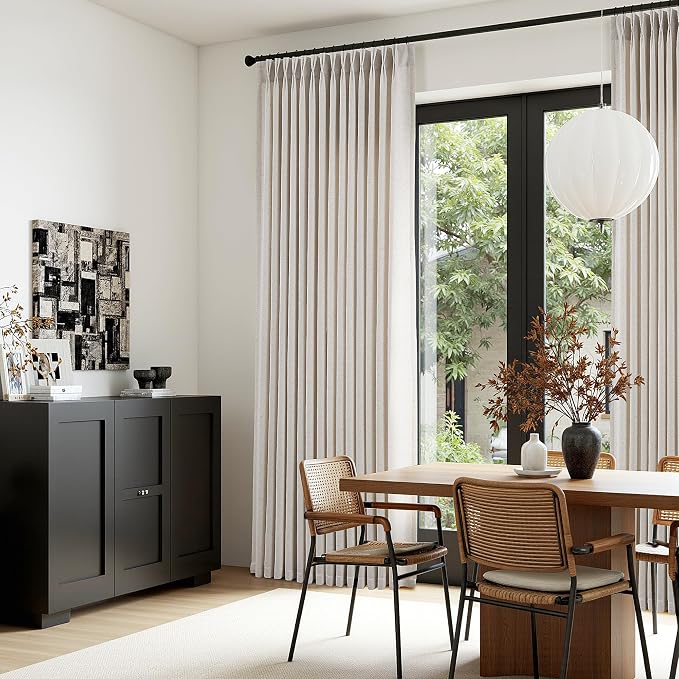 Memory Trained Pinch Pleated Curtains 120 Inches Long, Viral Linen Pinch Pleat - Image 3
