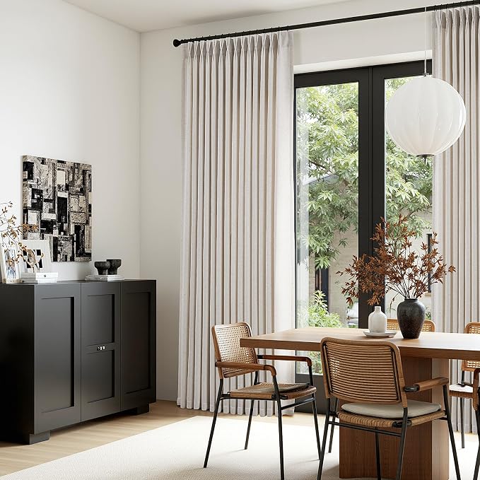 ANRODUO Memory Trained Pinch Pleated Curtains 84 Inches Long, Viral Linen Pinch - Image 3