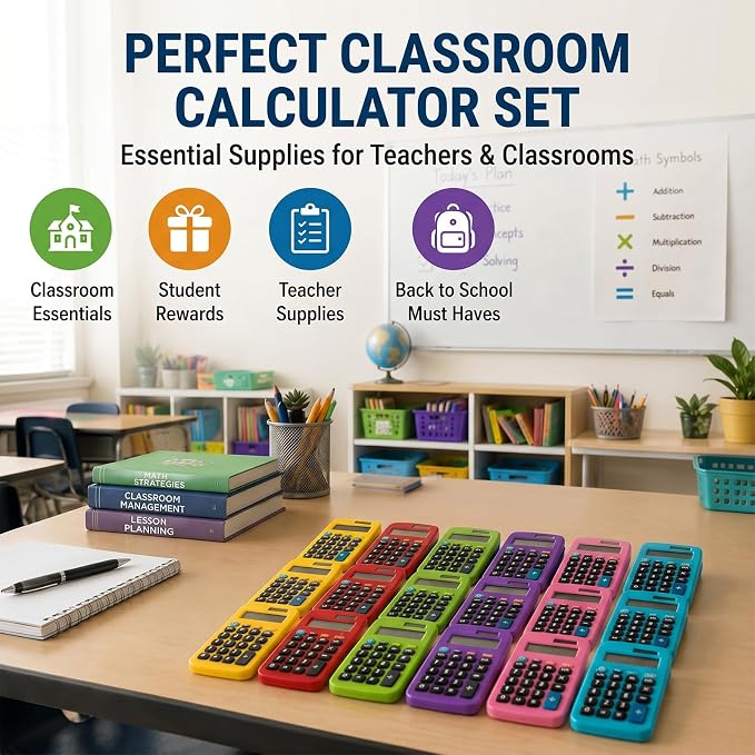Weewooday 30 Pieces Small Basic Calculator Bulk 8 Digit Solar Battery Dual - Image 5