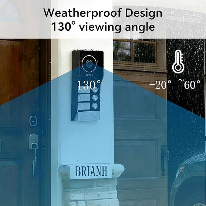 3 Units Apartment Video Intercom System, house video intercom. Wired Video - Image 2