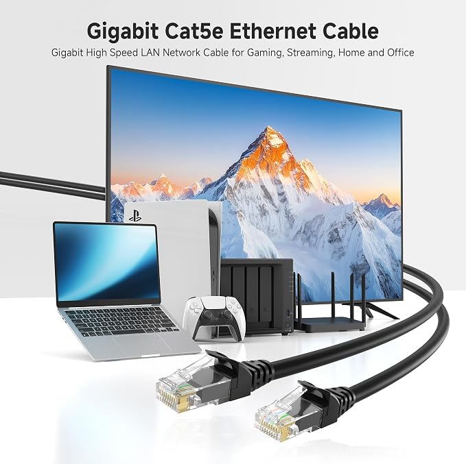 Cable Matters 1Gbps 8-Pack Snagless Cat 5e Ethernet Cable - 5ft - Image 2