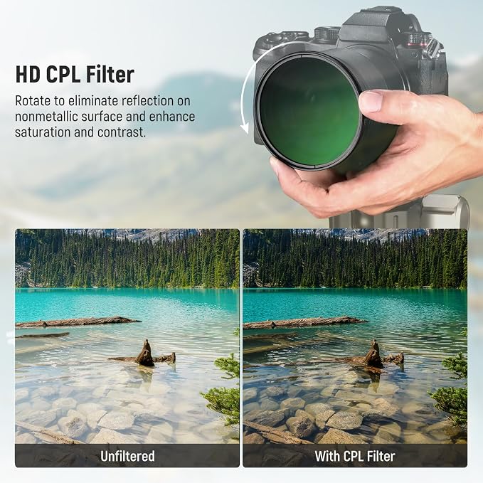 NEEWER 55mm CPL Filter with Lens Cap, Ultra Thin Circular Polarizing Filter - Image 3
