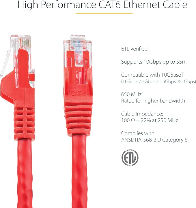 StarTech 12ft CAT6 Ethernet Cable - Image 2