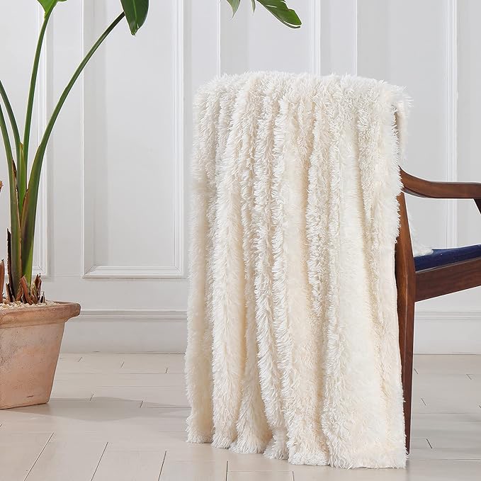 Tuddrom Decorative Extra Soft Faux Fur Blanket Twin Size 70" x 78", Solid - Image 5