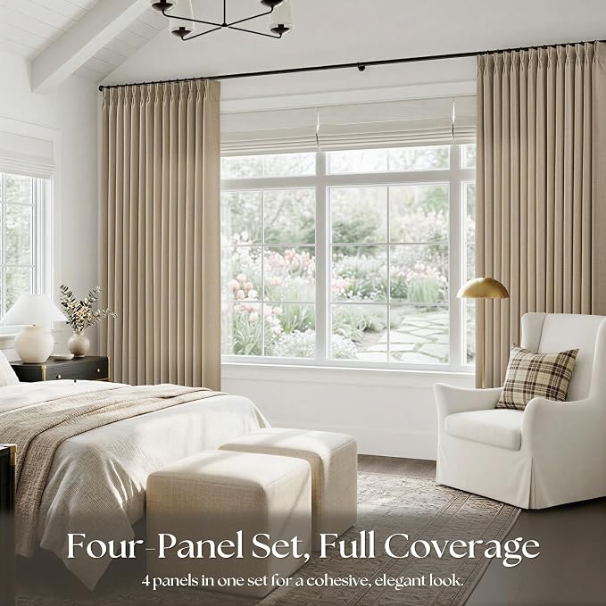 Burlywood Birch Linen Pinch Pleated 96 Inch Curtains - Image 6