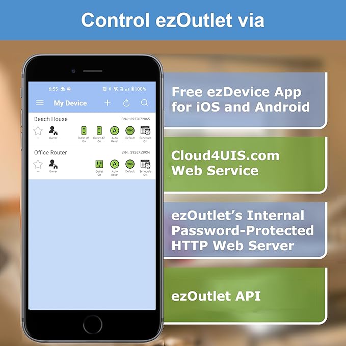 ezOutlet5-2R - Dual Outlet Internet Enabled IP & WiFi Remote Power Switch - iOS - Image 6