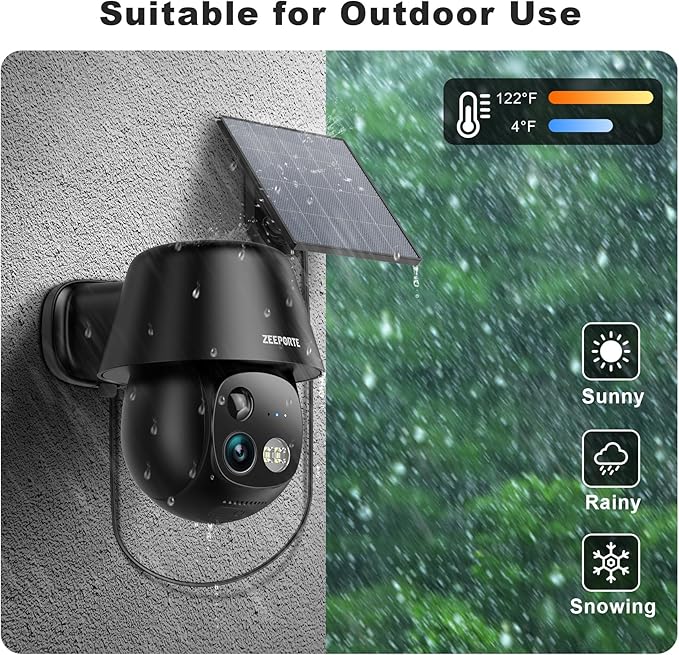 Solar Security Cameras Wireless Outdoor, 2K Pan/Tilt 360° View Solar/Battery - Image 6