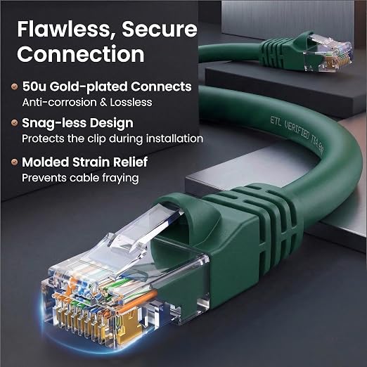 GEARit Cat 6 Ethernet Patch Cable 3 ft Green Cat6 Patch Cables 3ft - Image 4