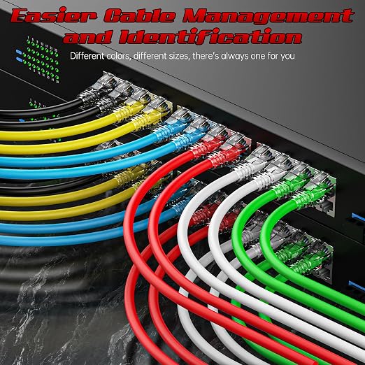 2 Feet Cat6 Patch Cables, Solid Pure Copper Patch Cord, Cat 6 Ethernet Cable - Image 3
