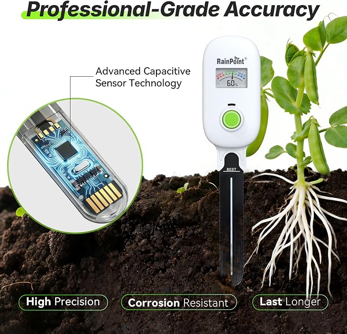 RAINPOINT Visual Gauge Digital Smart Wireless Plant Moisture Meter Kit - Image 7