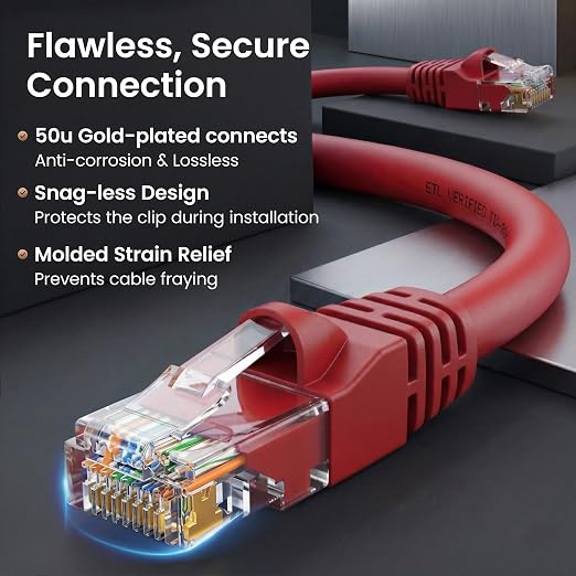 GEARit Cat 6 Patch Cables 1 ft Red Cat6 Patch Cables 1ft Red/Ethernet Patch - Image 4