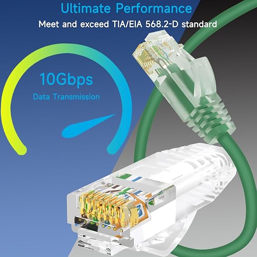 Cat6a Slim Ethernet Patch Cable 1.5 ft, Cat6a Patch Cable - Image 2