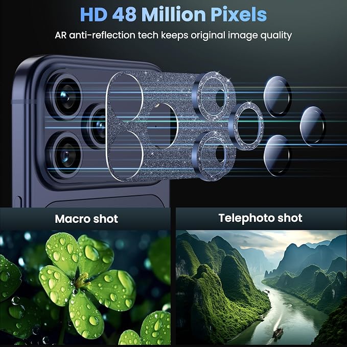 Uyiton Compatible with iPhone 17 Pro Camera Lens Protector Bling - Image 3