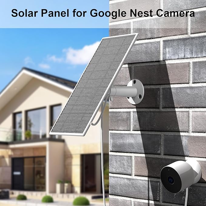 Solar Panel for Google Nest Camera, 5W Solar Power Charger for Nest Camera - Image 2
