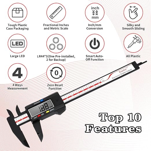 Digital Caliper, Esydon Upgraded Calipers 6 inch, Measuring Tool, Electronic - Image 2