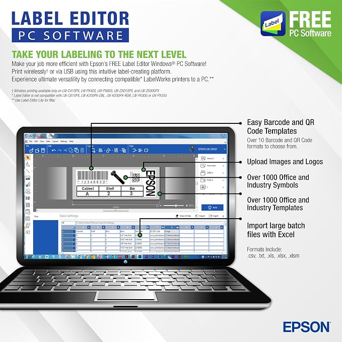 LABELWORKS Epson LW-PX700 Industrial Label Maker Kit - Image 4